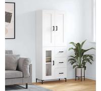 Highboard White 69.5x34x180 cm Engineered Wood