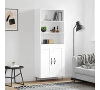Highboard White 69.5x34x180 cm Engineered Wood