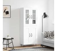 Highboard White 69.5x34x180 cm Engineered Wood