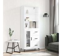 Highboard White 69.5x34x180 cm Engineered Wood