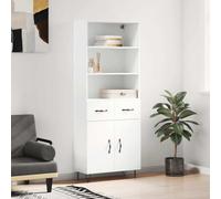Highboard White 69.5x34x180 cm Engineered Wood