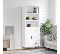Highboard White 69.5x34x180 cm Engineered Wood