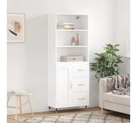 Highboard White 69.5x34x180 cm Engineered Wood