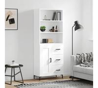 Highboard White 69.5x34x180 cm Engineered Wood