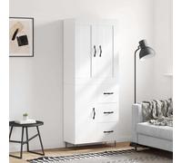 Highboard White 69.5x34x180 cm Engineered Wood