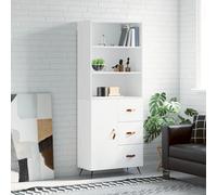 Highboard White 69.5x34x180 cm Engineered Wood