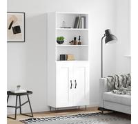 (white, 2 wood doors) vidaXL Highboard Sideboard Cupboard Side Cabinet Sonoma Oak Engineered Wood