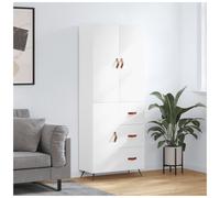 Highboard White 69.5x34x180cm Engineered Wood Wall-Mounted Cabinet with Drawer.