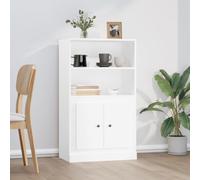 Highboard White Engineered Wood 60x35.5x103.5cm 2-Door Traditional Buffet Dining