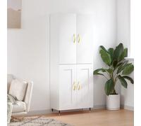 Highboard White engineered wood& metal 69.5x34x180 cm Modern Storage SlimDesigns