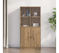 Highboard With Doors 68X37X142 Cm Engineered Wood