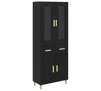 Highboard Old wood 69.5x34x180cm Engineered Wood 4-Door with Drawer Slim Storage