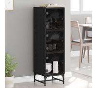(white) vidaXL Highboard with Glass Doors Sideboard Storage Cupboard Buffet Cabinet