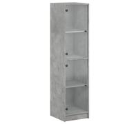 (concrete grey) vidaXL Highboard with Glass Doors Sideboard Cupboard Side Cabinet Smoked Oak