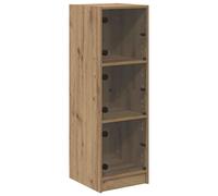 vidaXL 3 Glass Door Old Wood Highboard - Size: 109 x 35 x 37cm - Brown - Wilko
