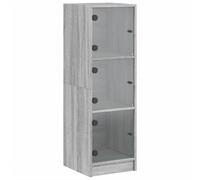 vidaXL Highboard with Glass Doors Grey Sonoma 35x37x109 cm, Grey