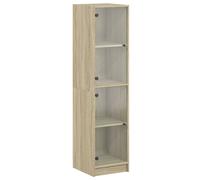 Highboard with Glass Doors Tall Sideboard Cupboard Storage Cabinet vidaXL
