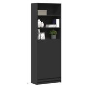 Highboard with LED Black 69x32.5x200 cm Engineered Wood Berkfield Home Black One Size