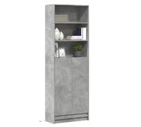 Highboard with LED Concrete Grey 69x32.5x200 cm Engineered Wood Berkfield Home Grey One Size