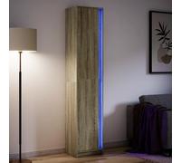 Highboard with LED Sonoma Oak 41.5x32.5x200 cm Engineered Wood Berkfield Home Brown One Size