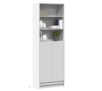 Highboard with LED White 69x32.5x200 cm Engineered Wood Berkfield Home White One Size