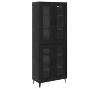 Highboard Storage Cabinet Old Wood 69.5x34x180cm Engineered Wood Wall-Mount 2dr