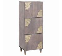 vidaXL Highboard with Drawer Brown 40 x 33.5 x 110 cm Solid Mango wood, Elegant Highboard Storage, Spacious Living Room Organizer, Functional Contemporary Furniture, Sleek Style Sideboard