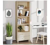 Highboard Wooden Handles 60 x 35 x 180 cm Honey Brown Solid Pinewood MDF