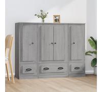 Highboards 3pc Grey Sonoma Engineered Wood LargeModernSet 132 x 35.5 x 103.5 cm