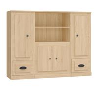 Highboards Storage Cabinet Side Cabinets Cupboard 3 pcs Engineered Wood vidaXL