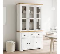 Highborad "BODO" White and Brown 115.5x43x200.5cm Solid Wood Pine Berkfield Home Brown One Size