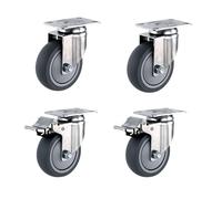 HighCapacity BrakeFree Locking Casters Thickened Base Plate Durable WearResistant Polyurethane Excellent Sound Dampening (Universal + Brake 5.1)