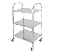 HighCapacity Stainless Steel Utility Cart Rolling Wine Service Trolley Versatile Tea Storage Rack for Bars Dining Rooms Kitchen Carts and Bathroom Shelves.