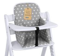 Highchair Reducer Baby Cushion Insert - Universal Padding Hauck Stokke Toddler Feeding Chair Cover Booster Pad Infant Stool Liner Stars and Grey