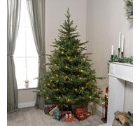 The Christmas Centre Highclere Artificial Pre-Lit Green PE/PVC Christmas Tree 7FT, Green
