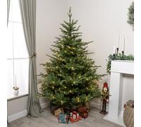 The Christmas Centre Highclere Artificial Pre-Lit Green PE/PVC Christmas Tree 9FT, Green