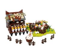 highdar Chicken Farm Building Blocks Kit, Happy Farm Adventures for Kids and Adults, DIY Expansion Accessories with Chicks, Flowers, and Endless Fun