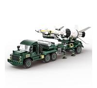 Highdar Military Vehicle Building Set - WW2 Army Truck & Anti-Aircraft Missile Transport Vehicle - MOC Car Model Battle Building Blocks for Kids (489 pcs)