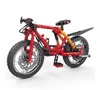 highdar Technology Bicycle Building Blocks Model, 220 Pcs Bicycle Mountain Bike Blocks Model Kit For Jant, Moc Super Motorcycle Construction Toy Gift For Adults And Children (Red)