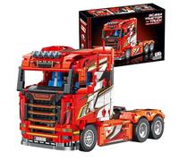highdar Technology Truck Building Kit, 1708 Pieces Scania Tractor Truck, Construction Vehicle Building Blocks Sets, Truck Model Kits for Adults to Build, Engineering for Teenagers Series