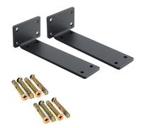 Highdecora 2Pcs Heavy Duty Floating Shelf Support Bracket Metal T Bracket Industrial Black Shelf Bracket (7.5 Inch)