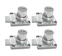 Highdecora Cabinet Locks, 19mm Cylinder Cam Drawer Lock, 22mm Length, Chrome Finish, 4-Pack With 8 Keys