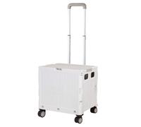 Highdecora Clarisworld 38L Foldable Shopping Trolley With Lid, 17.5Kg Capacity, Telescopic Handle, Light Grey