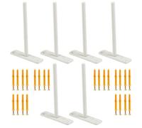 Highdecora Floating Shelf T Brackets Mounted Solid Steel Hidden Brackets For Wood Shelves 6Pcs With Screws & Plugs (White, 150mm)