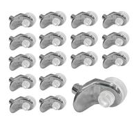 Highdecora Glass Shelf Support Pegs, 5mm Pin Diameter, Steel Alloy Bracket With Suction Cup, Polished (40-Pcs)