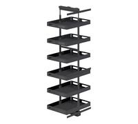 highdecora Kitchen Larder Pull Out Baskets Grey 49cm Deep, Soft Close Ball Bearing Slides, 6 Tier Adjustable Storage Cabinet Insert, Heavy Duty Internal Matt, W340-400mm Cabinet