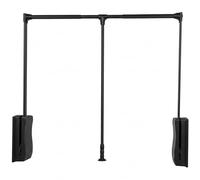 highdecora Pull Down Wardrobe Rail, Adjustable Width 60-83cm or 83-115cm, Soft Close (Black, 830-1150mm)