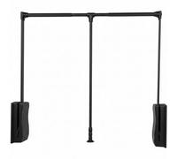 Highdecora Pull Down Wardrobe Rail, Adjustable Width 60-83Cm, Soft Close, Black Finish, 600-830mm