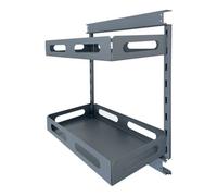 Highdecora Pull Out Kitchen Cabinet Basket, Double Layer Spice Rack Storage, Soft Close, Anthracite Grey (W300mm Cabinet)