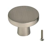 Highdecora Round Cabinet Door Knobs Diameter 32mm, Height 25mm, Pack Of 6 (Silver Brushed)